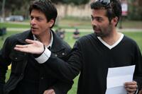 Shah Rukh Khan and director Karan Johar on the set of "My Name Is Khan."
