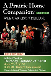 Poster art for "A Prairie Home Companion with Garrison Keillor LIVE."