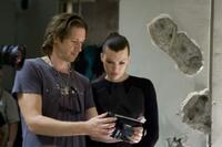 Director Paul W.S. Anderson and Milla Jovovich on the set of "Resident Evil: Afterlife."