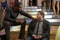 Sean Combs as Sergio Roma and Jonah Hill as Aaron in "Get Him to the Greek."