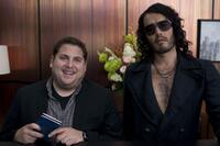 Jonah Hill as Aaron and Russell Brand as Aldous in "Get Him to the Greek."