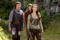 Danny R. McBride as Thadeous, Rasmus Hardiker as Courtney and Natalie Portman as Isabel in "Your Highness."