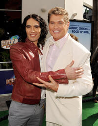 Russell Brand and David Hasselhoff at the California premiere of "Hop."