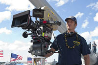 Director Peter Berg on the set of "Battleship."