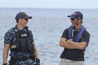 Taylor Kitsch and director Peter Berg in "Battleship."