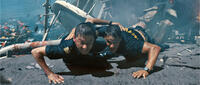 Tadanobu Asano as Nagata and Taylor Kitsch as Hopper in "Battleship."