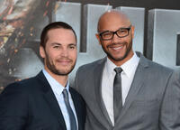 Taylor Kitsch and Stephen Bishop at the California premiere of "Battleship."