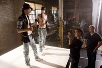 Martin Lombard, Facundo Lombard, director Jon M. Chu and Jeffrey T. Bernstein on the set of "Step Up 3D."