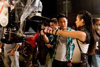 Director Jon M. Chu and Marie "Pandora" Medina on the set of "Step Up 3D."