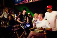 Bart, Adam Shankman and Jamal Sims on the set of "Step Up 3D."