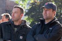 Director/Screenwriter/actor Ben Affleck and producer Basil Iwanyk on the set of "The Town."