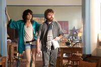 Juliette Lewis as Heidi and Zach Galifianakis as Ethan Tremblay in "Due Date."