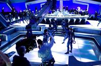 Olivia Wilde and Garrett Hedlund on the set of "Tron: Legacy."
