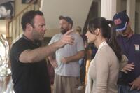 Director Derrick Borte and Demi Moore on the set of "The Joneses."