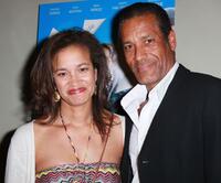 Linda Morris and Phil Morris at the California premiere of "Multiple Sarcasms."