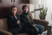 Justin Timberlake as Sean Parker and Jesse Eisenberg as Mark Zuckerberg in "The Social Network"