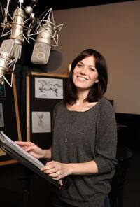 Mandy Moore on the set of "Tangled."