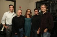 Nathan Greno, Alan Menken, Donna Murphy, Glenn Slater and Byron Howard on the set of "Tangled."