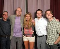 Alan Menken, Roy Conli, Grace Potter, Nathan Greno and Byron Howard on the set of "Tangled."