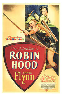 Poster art for "The Adventures of Robin Hood."