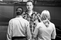 Stacy Cunningham, director Steve Balderson and Starina Johnson on the set of "Stuck!"