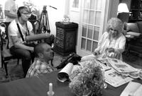 Tyrell Johnsrud, director Steve Balderson and Karen Black on the set of "Stuck!"
