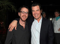 Director Ethan Coen and Josh Brolin at the after party of the California premiere of "True Grit."