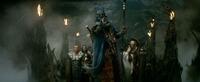 Sam Worthington as Perseus, Hans Matheson as Ixas, Ian Whyte as Sheikh Suleiman, Gemma Arterton as Io and Liam Cunningham as Solon in "Clash of the Titans 3D."