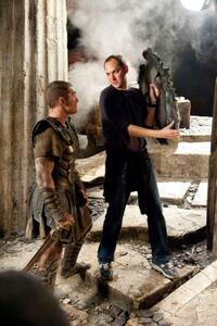 Sam Worthington and director Louis Leterrier on the set of "Clash of the Titans."