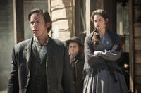 Armie Hammer as The Lone Ranger, Bryant Prince as Danny Reid and Ruth Wilson as Rebecca Reid in "The Lone Ranger."