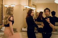 Amanda Seyfried, Julianne Moore and Atom Egoyan on the set of "Chloe."