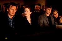 Liam Neeson as David Stewart, Julianne Moore as Catherine Stewart, Max Thieriot as Michael Stewart and Nina Dobrev as Anna in "Chloe."