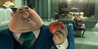 Will Arnett voices Mr. Perkins and Steve Carell voices Gru in "Despicable Me."