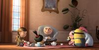 Miranda Cosgrove voices Margo, Elsie Fisher voices Agnes, Steve Carell voices Gru and Dana Gaier voices Edith in "Despicable Me."