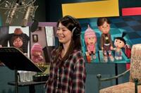 Miranda Cosgrove on the set of "Despicable Me."