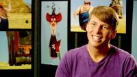 Jack McBrayer on the set of "Despicable Me."