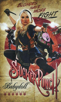 Character poster art featuring Emily Browning as Babydoll in "Sucker Punch."