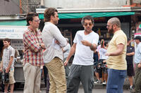 Ed Helms, Bradley Cooper, Director Todd Phillips and Zach Galifianakis on the set of "The Hangover Part II."