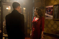 Chris Evans as Steve Rogers and Hayley Atwell as Peggy Carter in "Captain America: The First Avenger."