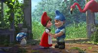 Shroom, Juliet, Gnomeo and Featherstone in "Gnomeo and Juliet."