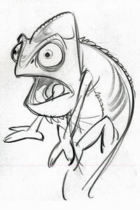 Concept art of Pascal from "Tangled 3D"