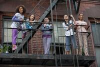 Quvenzhane Wallis as Annie, Nicolette Pierini as Mia, Zoe Margaret Colletti as Tessie, Amanda Troya as Pepper and Eden Duncan-Smith as Isabella in "Annie."