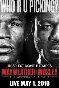 Poster art for "Mayweather vs. Mosley Fight LIVE."