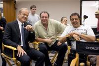 Kelsey Grammer, director/co-writer George Gallo and producer Christopher Mallick on the set of "Middle Men."