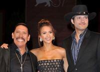 Danny Trejo, Jessica Alba and director Robert Rodriguez at the Italy premiere of "Machete."