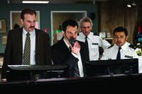 Josh Peace, Chris Messina, Matt Craven and Jacob Vargas in "Devil."