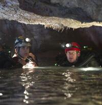Rhys Wakefield as Josh McGuire and Richard Roxburgh as Frank in "Sanctum."