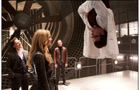 James McAvoy as Charles, Jennifer Lawrence as Raven, Michael Fassbender as Erik and Nicholas Hoult as Dr. Hank McCoy in "X-Men: First Class."