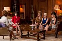 Miranda Richardson as Barbara Castle, Sally Hawkins as Rita, Geraldine James as Connie, Jaime Winstone as Sandra and Andrea Riseborough as Brenda in "Made in Dagenham."
