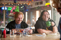Simon Pegg as Graeme and Nick Frost as Clive in "Paul."